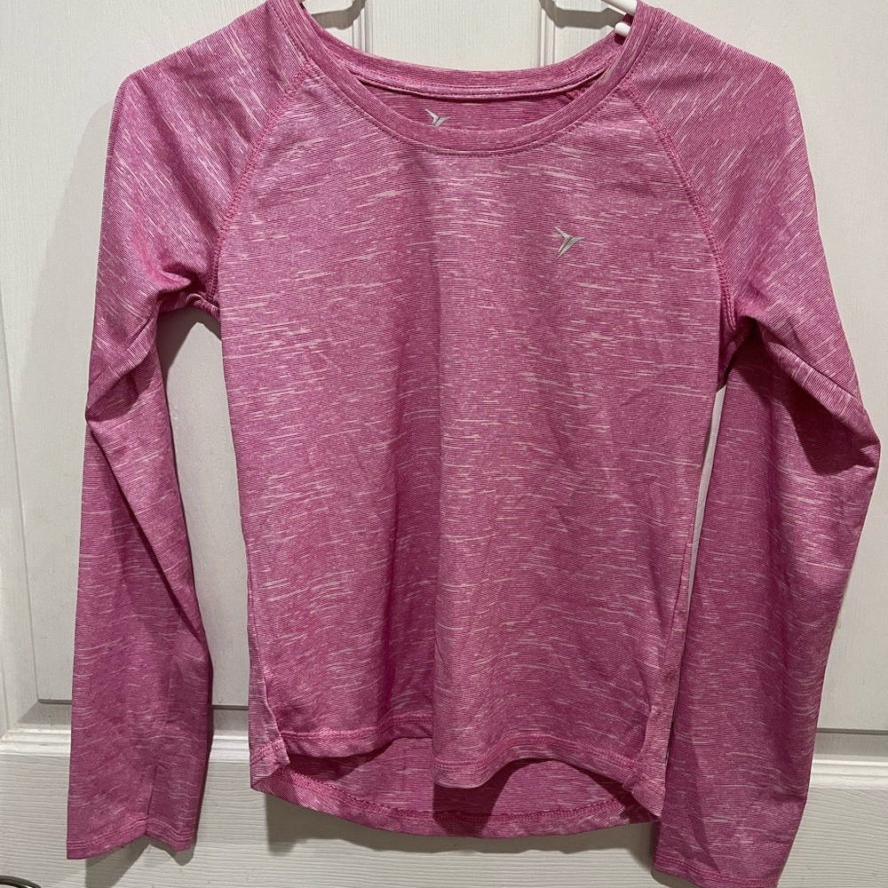 Girls pink old navy active long sleeve athletic shirt youth large